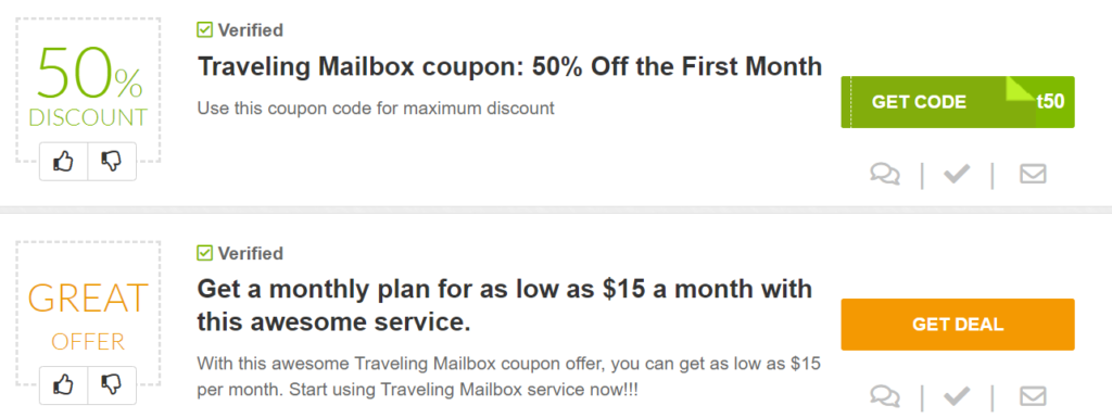 traveling mailbox coupon codes